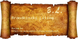 Brandeiszki Liliom névjegykártya