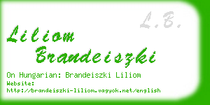 liliom brandeiszki business card